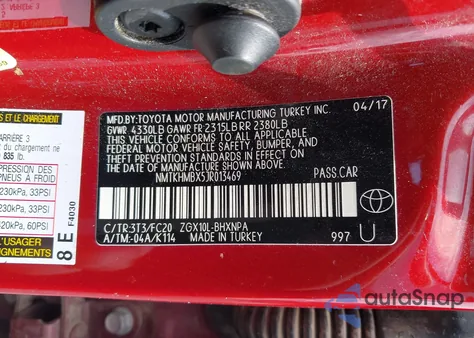 2018 Toyota C-Hr Xle z USA, uszkodzony, nr VIN NMTKHMBX5JR013469